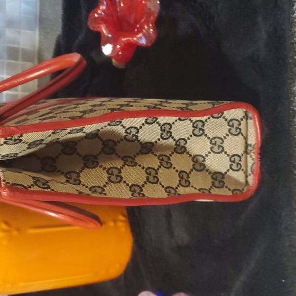 Gucci Monogram Bag Red Trim Tote - Picture 9 of 17